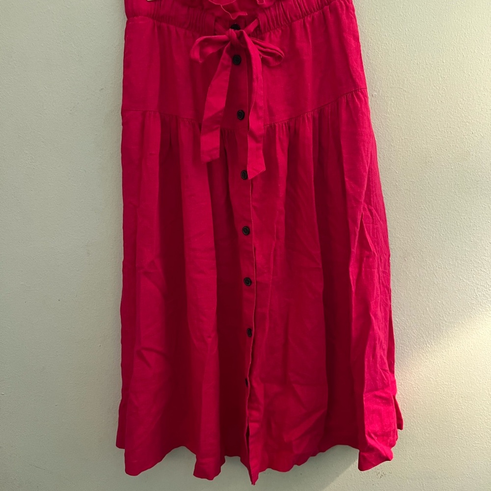 Women's  Hot Pink Button-Down Skirt
